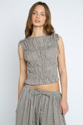 Sherbet Top - Brown Check