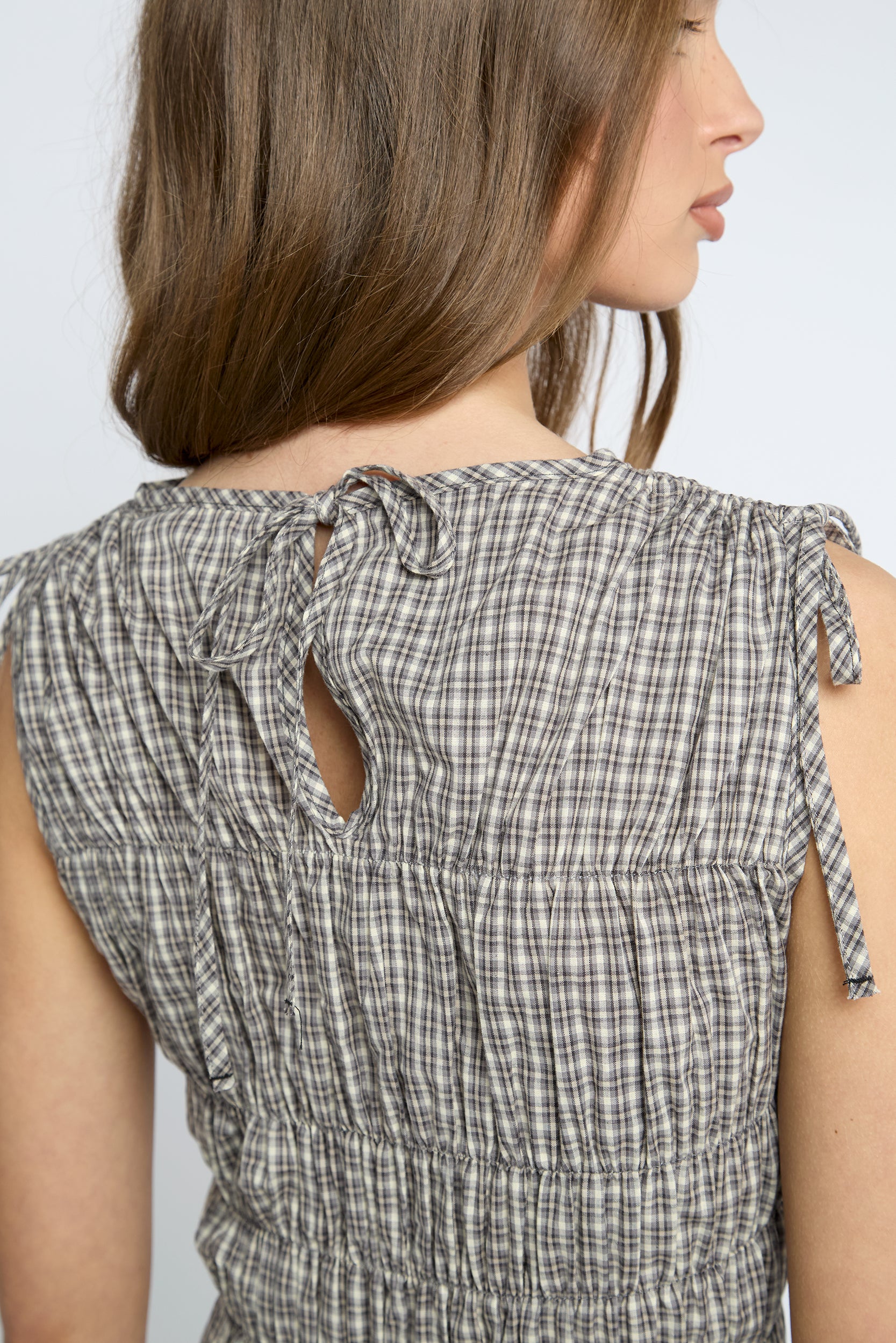 Sherbet Top - Brown Check