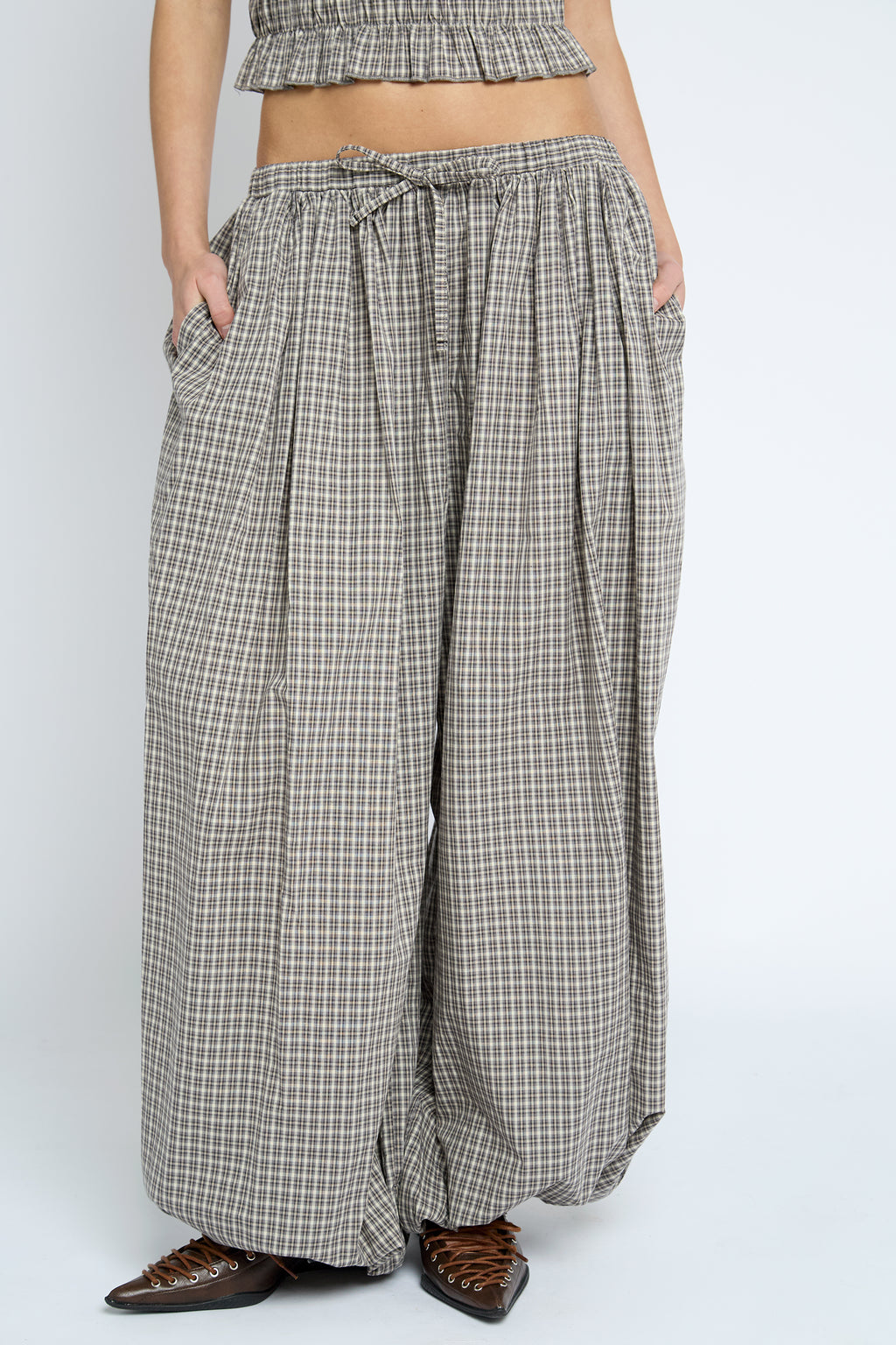 Sesame Trouser - Brown Check