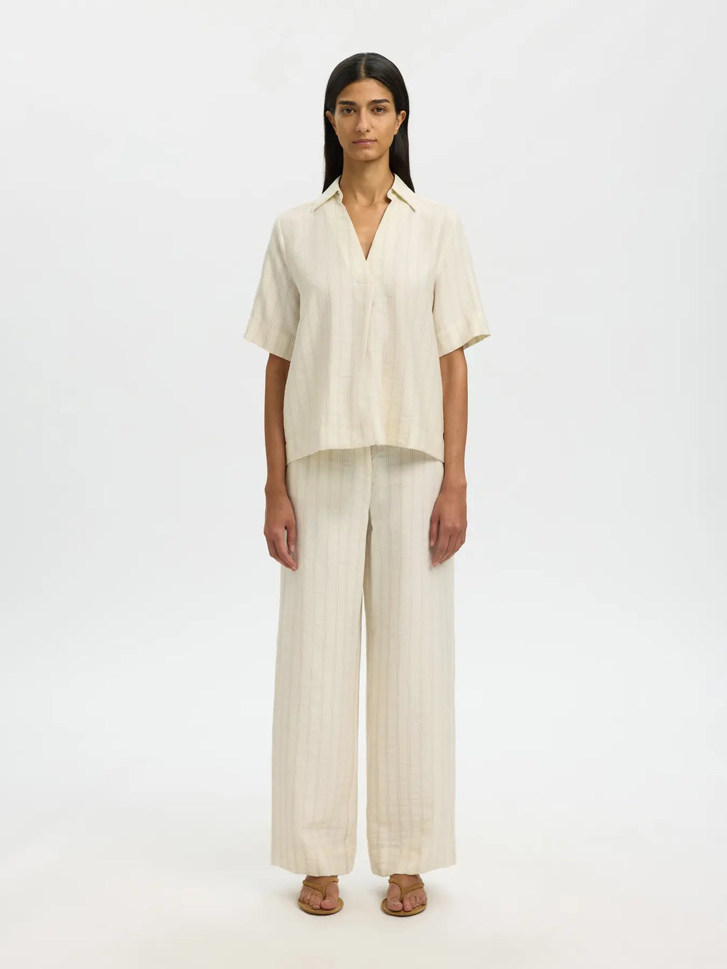 Marie Top - Egret Stripes