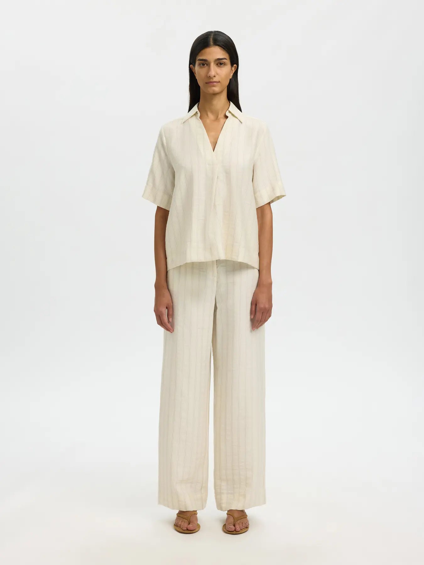 Marie Top - Egret Stripes
