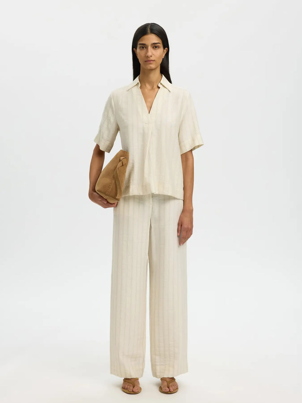 Marie Top - Egret Stripes