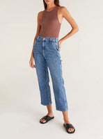 Hannah Cropped Rib Tank - Whipped Mocha