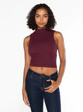 Bamboo Rib Sleeveless Mock Neck