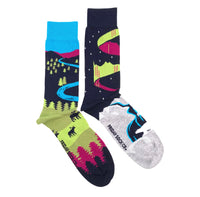 Northern Canada Landscape Mismatched Socks M