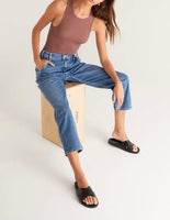 Hannah Cropped Rib Tank - Whipped Mocha