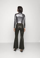 Matte Black Sequin Trousers