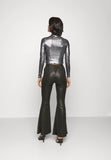 Matte Black Sequin Trousers