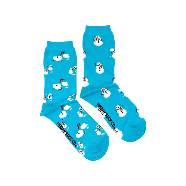 Ugly Christmas Melting Snowman Family Mismatched Socks