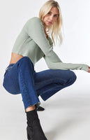 Paris Slim Straight Leg Jeans - Dark Brushed Flex Blue