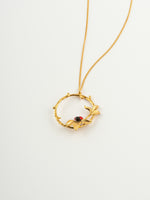 Ladybug Leafy Ring Necklace