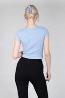 Cropped Pointelle T Shirt