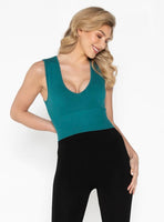 Bamboo Deep V Rib Top