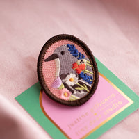 Mockingbird Embroidered Brooch
