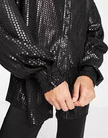 Matte Black Sequin Top