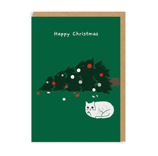 Fallen Christmas Tree Greeting Card