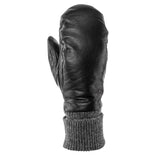 Rolly Leather Mittens - Black