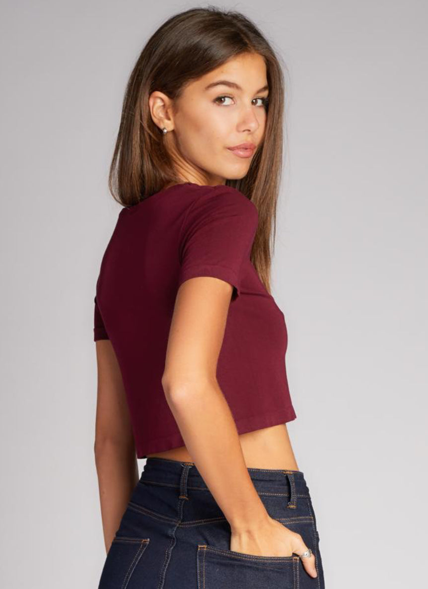 Bamboo Short Sleeve Crop Top