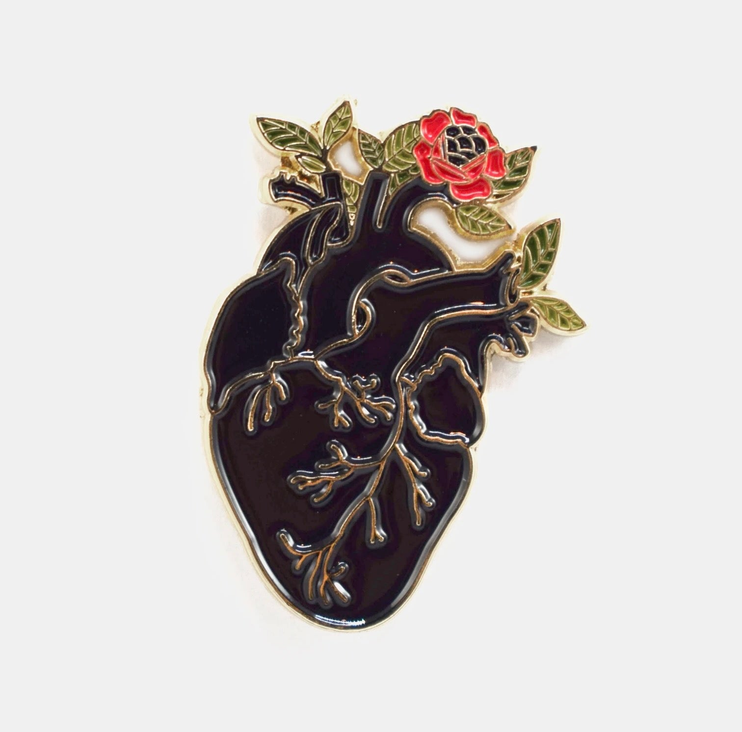 Heart Flower Pin