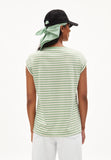 Jilaana Stripes T Shirt - Smith Green/Oatmilk