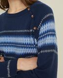 Nordic Jacquard Jumper with Buttons