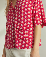 Geometric Print Flowy Shirt