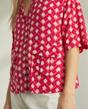 Geometric Print Flowy Shirt