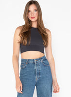 Bamboo High Neck Crop Tank