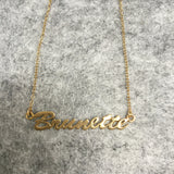 Brunette Script Necklace
