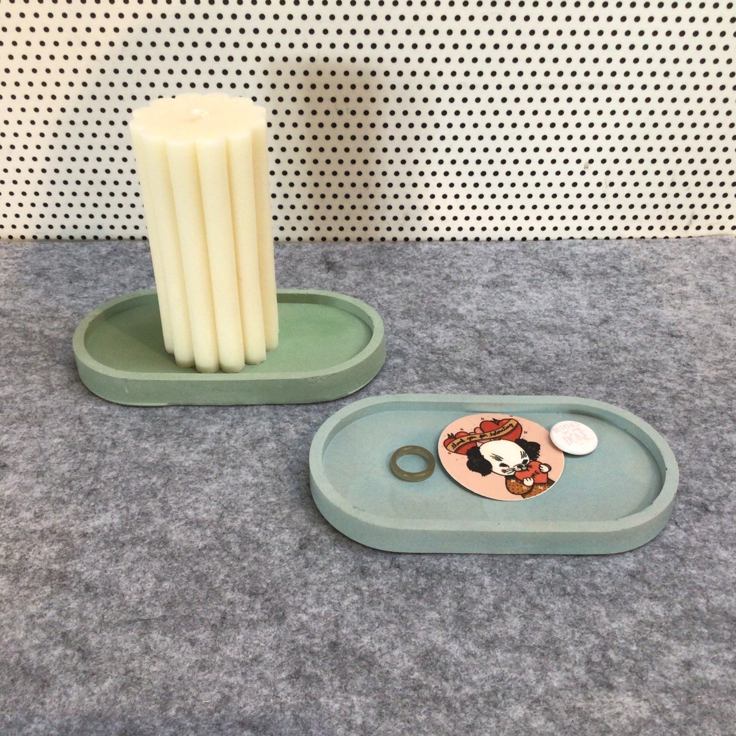Concrete Oval Trinket Tray