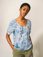 Broderie Print Mix Two Way Top