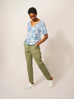 Broderie Print Mix Two Way Top