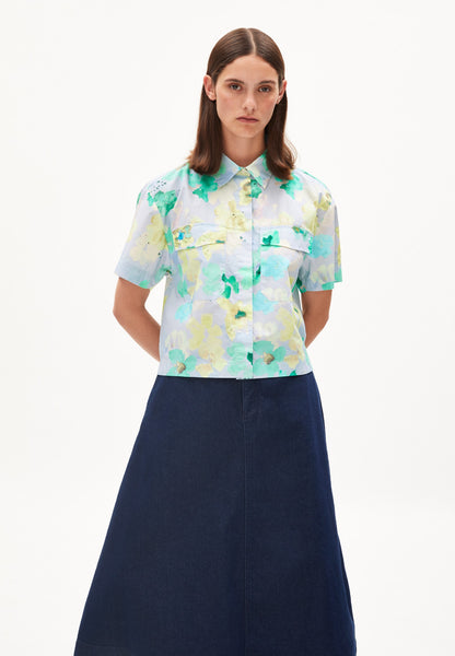 Elianaa Aqua Floral Blouse