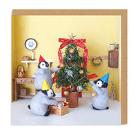 Penguins Square Christmas Greeting Card
