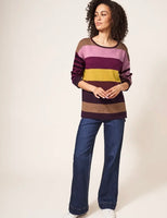 Olivia Stripe Jumper - Pink Multi