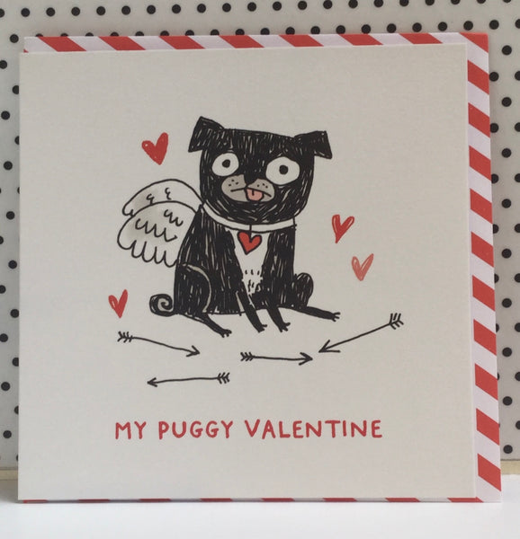 My Puggy Valentine Greeting Card