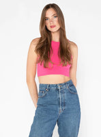 Bamboo High Neck Crop Tank