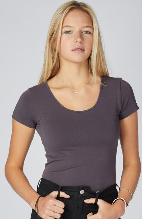 Bamboo Short Sleeve Scoop Neck Top