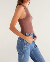 Hannah Cropped Rib Tank - Whipped Mocha