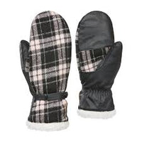 Darling Wool Blend Mittens - Pink Plaid