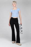 Cropped Pointelle T Shirt