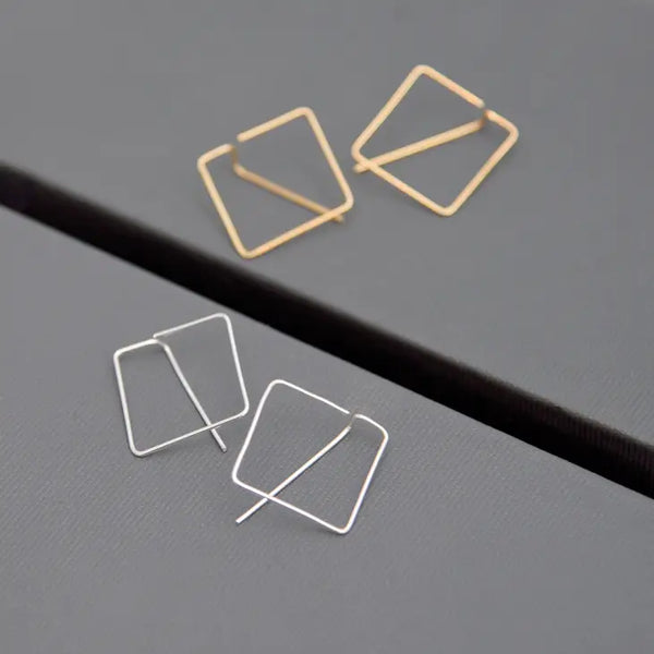 Alpha Square Hoop Earring