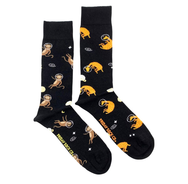 Animals & Space Helmet Mismatched Socks M