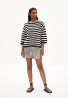 Rathaa Striped Knit Pullover - Black/Off White