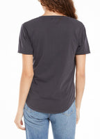 Organic Cotton V Neck - Washed Black