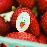 Strawberry Oval Enamel Pin
