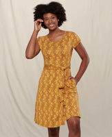 Cue Wrap Dress - Kelp Palm