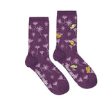 Purple Blue Aster Mismatched Socks