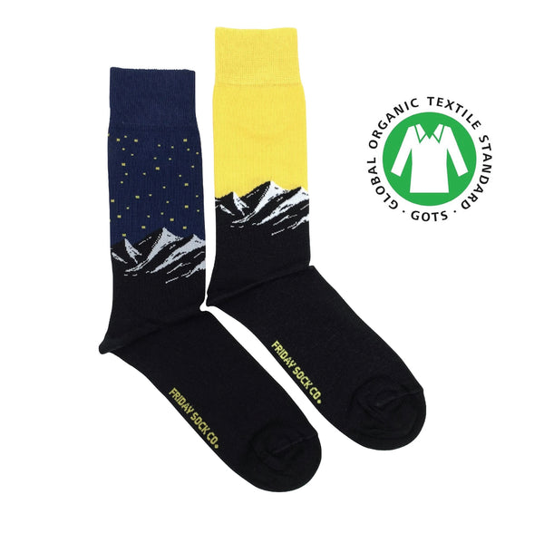 Organic Cotton Mountain & Sunset Mismatched Socks M