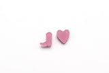 Boots + Hearts Charm Stud Earring